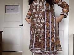 desi girl Stripping her Salwar Kameez to Nude and Teasing us