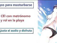 JOI CEI hentai, juego de rol en la playa + reto metronomo.