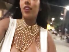 Katrina Moreno Shows Big Tits in Public