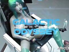 3d Animated Futanari Babes Having Threesome In A Space Stati