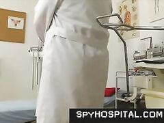 tall skinny blonde in doctor office caught with hidden cam