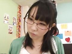 Nice teen with glasses Uruha Mizuki foot licking and foot job - Japanese Cosplay.