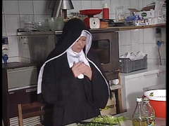 German nun assfucked in kitchen