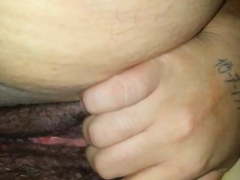 Hairy fat mature pussy close up