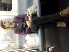 Wanker flashing dick in metro