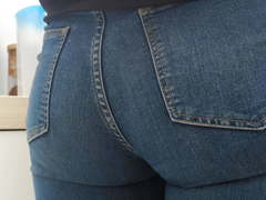 Tight jeans ass (pulling up her jeans)