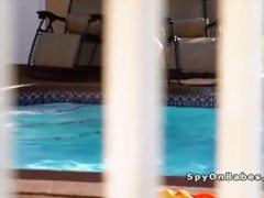 College babe fucked after spied in backyard