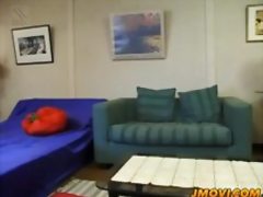 Azusa in uniform sucks hard penis