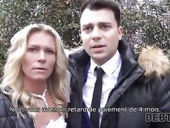 DEBT4k. Slutty wife cheats on husband for cash in front of