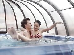 OLD4K : Svelte girl Angie Moon facialized after passionate sex with her old lover