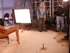 Behind the scenes footage of camera crew filming porn movie