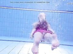 Russian hot babe Elena Proklova swims naked