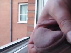 Me pissing from windows down on street and walkways