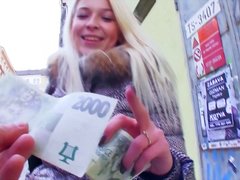 Czech babe Karol pussy fucked for money