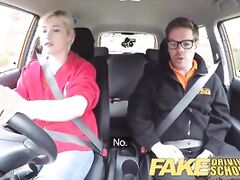 Fake Driving School Students squirting shaven pussy