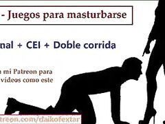 JOI CEI con anal, humillacion y doble corrida. En espanol.