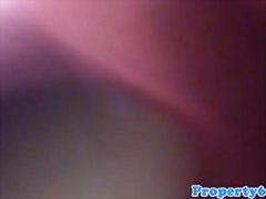 Stockinged realtor Aria Alexander facialized