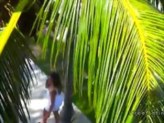 Petite brunette Latina sucks and fucks big cock