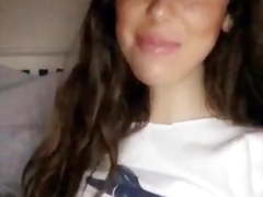 Posh British teen with pierced nipples fingers her pussy